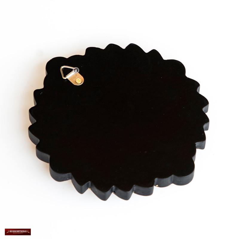DecorContreras Handmade Small Gold Round Mirror 6in | Peruvian Hand-Carved