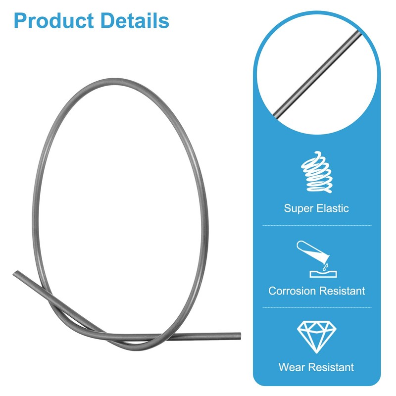 sourcing map 1 Feet Nitinol Wire, 2mm 40° Super Elastic