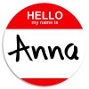 Kiwi Gifts Hello My Name Is Anna - 3 Pack Circle Stickers 3 Inch - Customizable Nametag