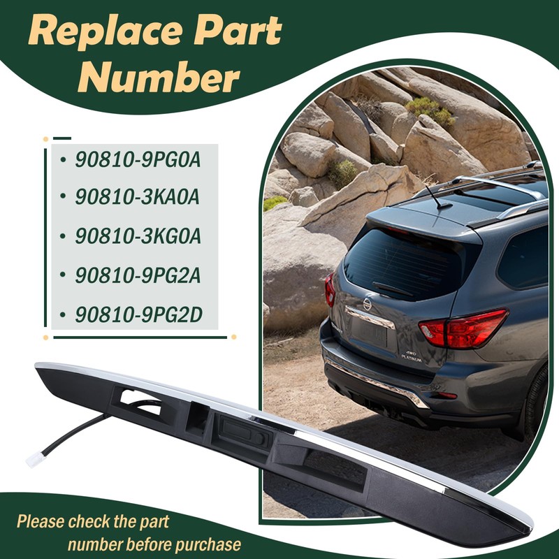 Upgrade 90810-9PG2D Rear Tailgate Chrome Handle Garnish Finisher Molding with