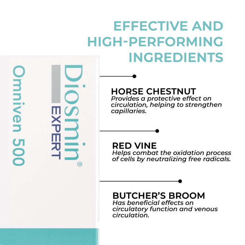 Dulac – Diosmin Omniven 500, Food Supplement for Leg Support