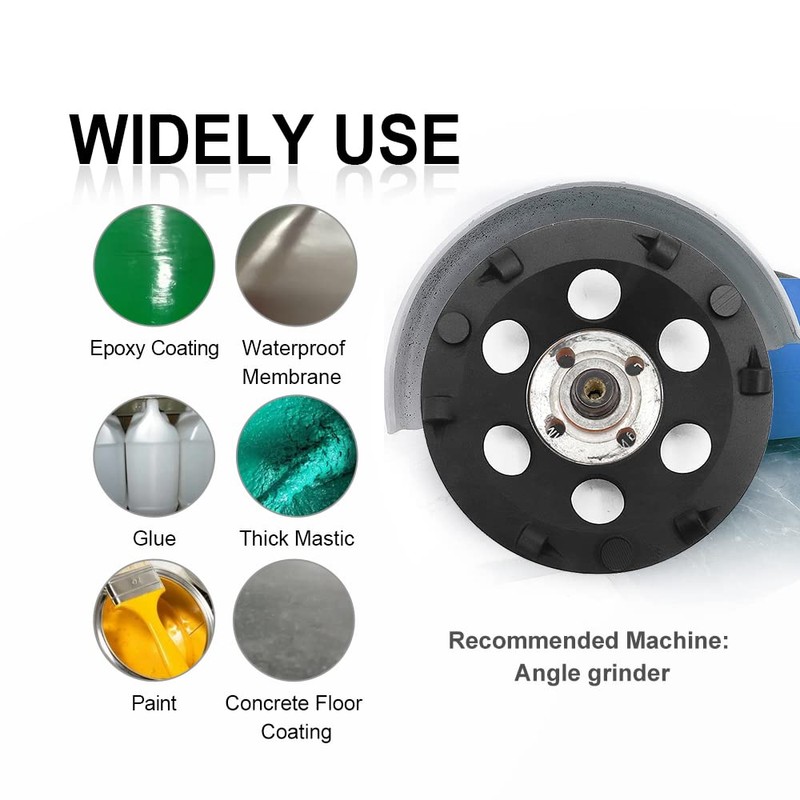 SHDIATOOL 1PK Sintered Diamond Turbo/Double Row Grinding Cup Wheel for