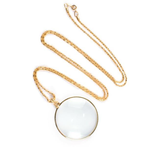 Super Z Outlet Necklace with 1-3/4 Inch Optical Magnifier Lens