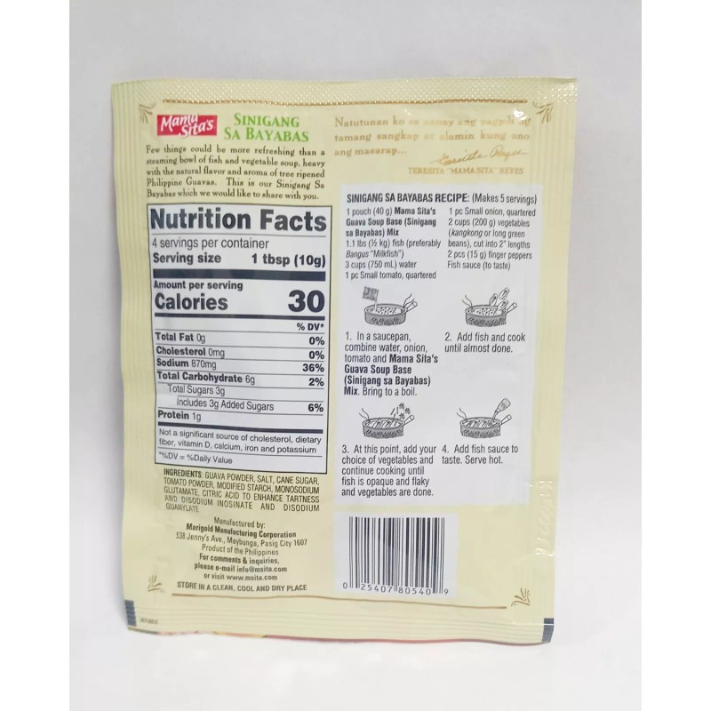 Mama Sita's Sinigang sa Bayabas (6 Packs x 40g) Guava