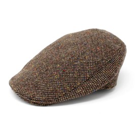 Donegal Touring Cap Tweed Hat (X-Large, Brown Herringbone)
