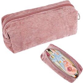 Belvanr Pencil Case Corduroy Fabric Pencil Case Milky Pencil Case Pencil Case School Pencil Case for School Office for Girls Teenagers