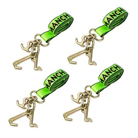 Mimanchi 2" x 8' Strap w/RTJ Cluster Hook,4 Pack,Recovery Winch Strap,Replacement Automatic Tie Down Strap for Tow Trucks,Vehicle Wrecker tie Down Straps for Towing