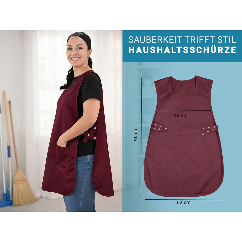 ZOLLNER Throw Apron – Durable Clothes Protector in Red –