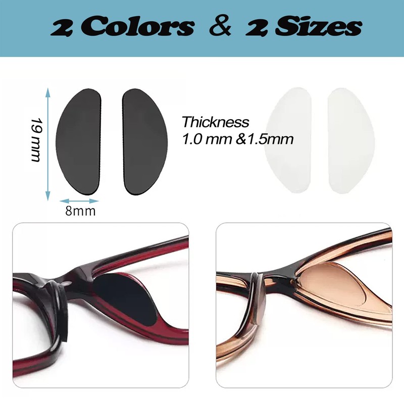 20 Pairs Eyeglasses Nose Pad, Soft Silicone Pads Glasses Adhesive