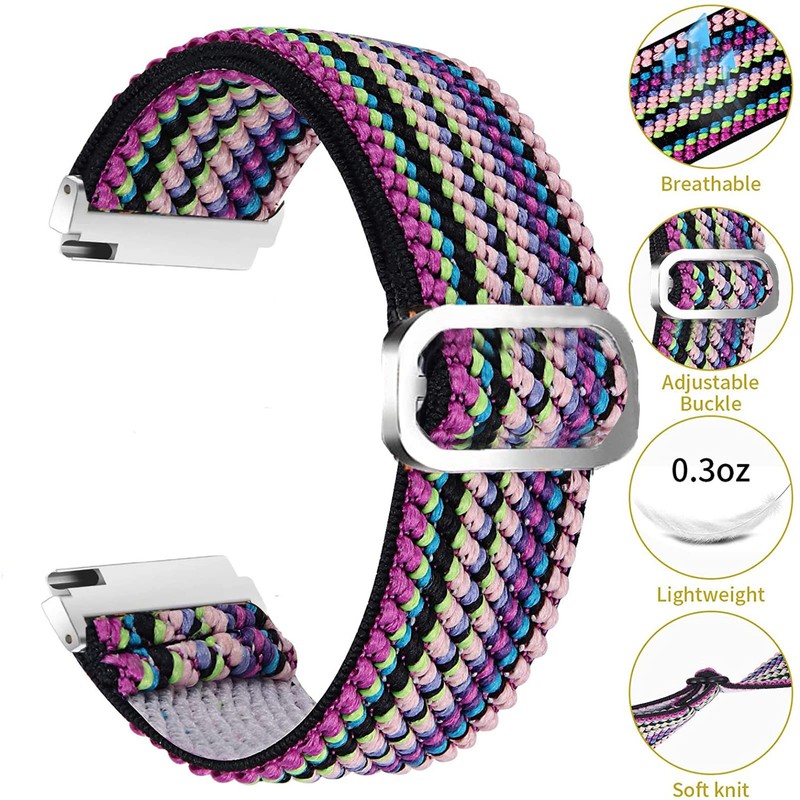Sahouden Compatible for Forerunner 265 Band, Stretch Elastics Nylon Adjustable