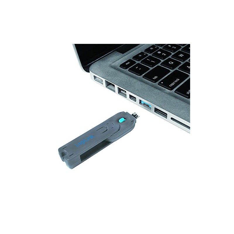 Logilink USB Port Blocker Lock grey 1x Schlüssel, 1x Schloss