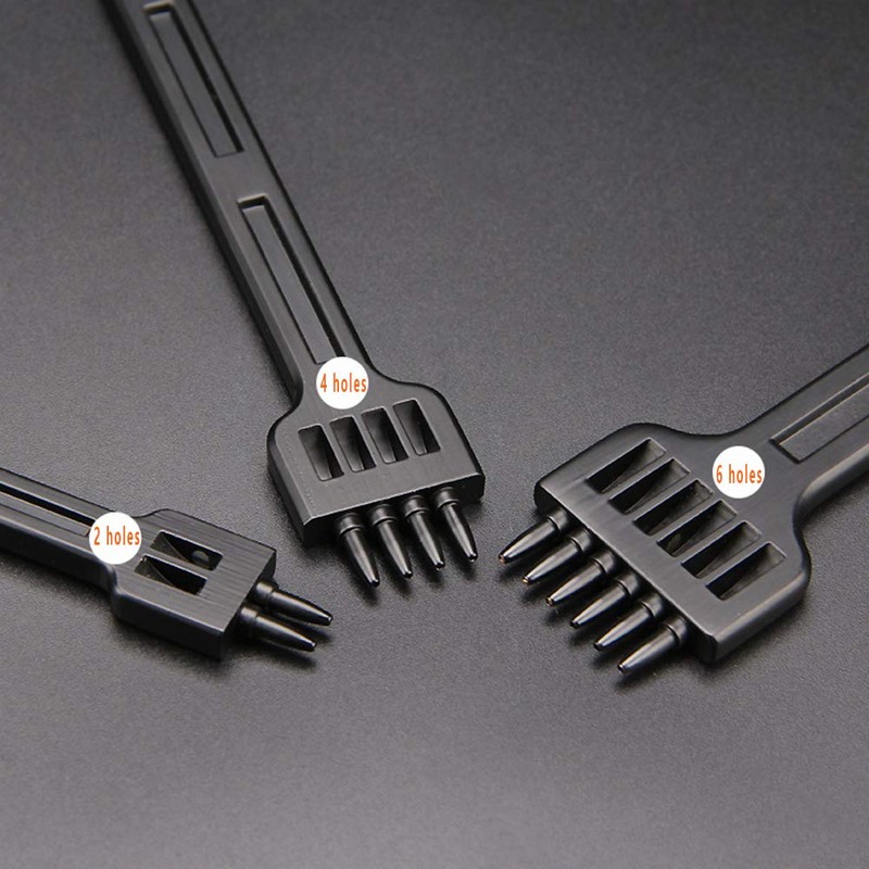 DXIA 3 Pcs Leathercraft DIY Tools,Leather Prong Punch,Steel DIY Diamond