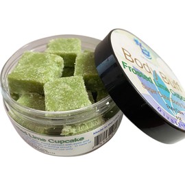 Diva Stuff Sugar Cube Body Buff Scrub, Exfoliates and Hydrates Skin, Pairs With Our Crepey Skin Cream - Frosted Lime Cupcake, 8 oz (Made in the USA)