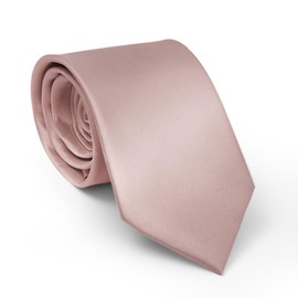 TASTION Mens Dusty Rose Tie for Men Classic Wedding Satin Necktie Solid Light Blush Pink Tie Formal Business