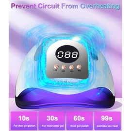 JOFLVA UV Lampe Nägel 380W, 81 LED Gelnagellack UV Lampe, UV Lampe Gelnägel, 4 Timern LCD Display, Auto-Sensor Schnell Nageltrockner Geeignet für alle Nagellampe für Maniküre Haus und Salon