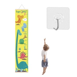 Height Chart for Kids, Kids Height Wall Chart for Children Growth Tracking, Pine Wood Dinosaur Themed Nursery and Classroom Decoration, 20 x 140 cm