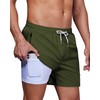 Gleeease 5Inch Mens Swim Trunks: 2 in 1 Compression Liner