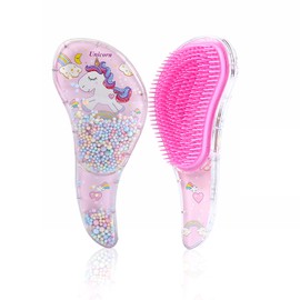 Detangling Brush for Adults & Kids Hair- Detangler Brush for Natural,Curly,Straight,Hair, Little Girl Accessories, Teenager Gifts with cute design(Pink)