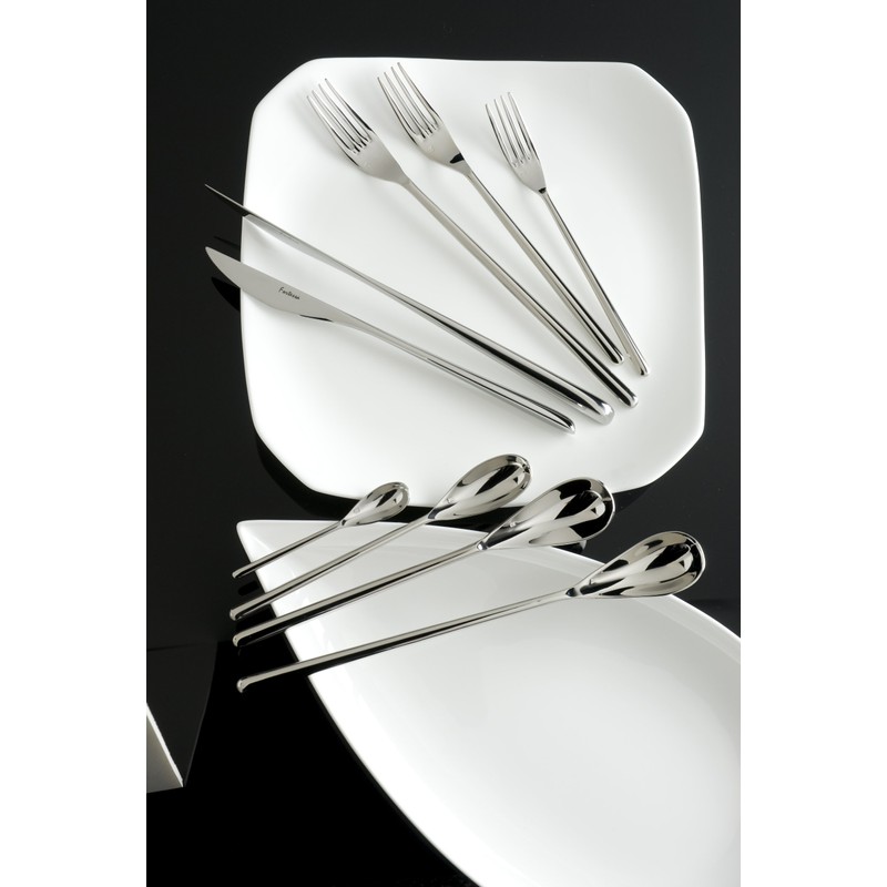 Fortessa Dragonfly 18/10 Stainless Steel Flatware Espresso Spoon, 4.1-Inch, Set