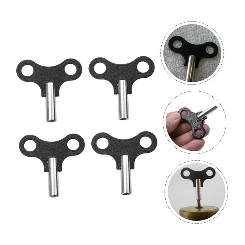 SHINEOFI 4pcs Clock Iron Keys for Clock Repair Durable Winding