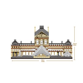 dOvOb Architecture Louvre Micro Building Blocks Set（3377PCS） - World Famous Architectural Model Toys Gifts for Kid and Adult