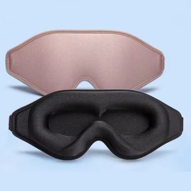 Lunasilk sleep mask memory foam blackout sleep blindfold gray 2ea