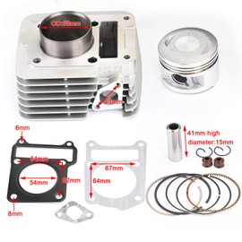 Topteng Motorcycle Cylinder Piston Kit, Cylinder Piston Rings Top End Kit Set fits for Yamaha TTR 125 TT-R 125 LE 2000 2001 2002 2003 2004 2005