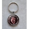Anatomical Heart Edar Allen Poe Quote Keychain
