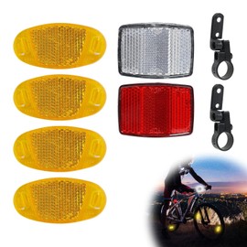 Greacesrio Bicycle Spoke Reflectors - Set of 6, Spoke Reflector and Light Clip, Set Cat's Eyes Bicycle Children, Bicycle Reflectors Set Front Rear for Road Bike, MTB, E-Bike