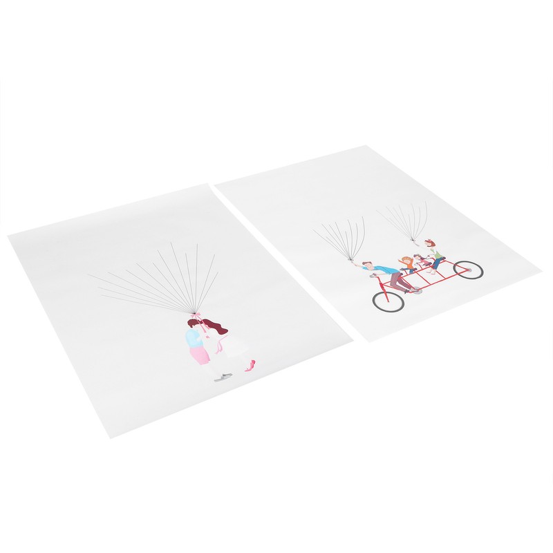 2Set Cartoon Pattern Fingerprint Painting DIY Signature Guest Book Wedding
