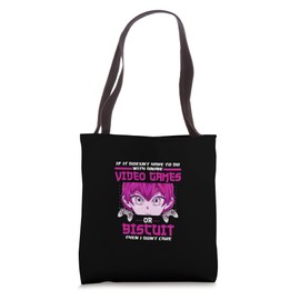 Anime Videogames or Biscuit Gamer Cracker Gaming Wafer Funny Tote Bag