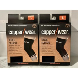 Copper Wear 2X Copper Wear Unisex Compression  Knee Sleeve Large 88% Nylon 12% Spandex NIB