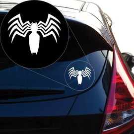 Yoonek Graphics Spider Venom Vinyl Decal Sticker # 866 (6" x 7.8", White)