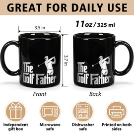 The Golf Father Mug Gift for Father Dad, Funny Golf mug Gift for Men Husband papa Grandpa from Father's Day, Birthday 11OZ-23