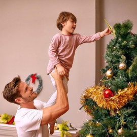 Christmas Tree Topper Star, Tree Topper Christmas Gold, Christmas Tree Star Topper, Christmas Tree Decoration Topper, Plastic Christmas Tree Decoration Lace for Christmas Tree Decoration