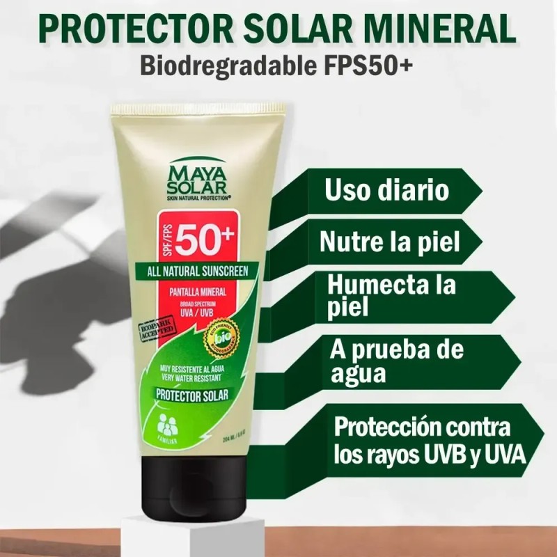 Protector Solar Mineral Biodegradable Maya Sola Fps50 204ml