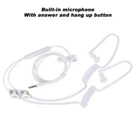 Mobile Dual Spiral Earphones with Radiation-Free Air and Acoustic Tube with Built-in Microphone for Most Smartphones