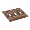 Brown Rustic Wood Triple Light Switch Cover Plate 3 Gang