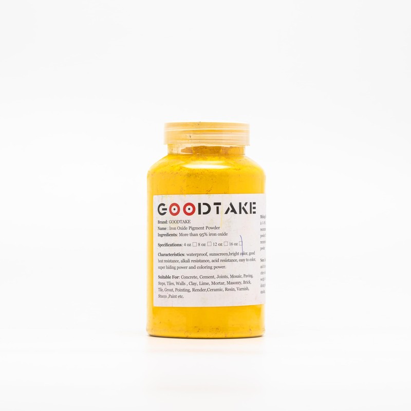 GOODTAKE Concrete Pigment Powder, Yellow Iron Oxide Cement Dye Color