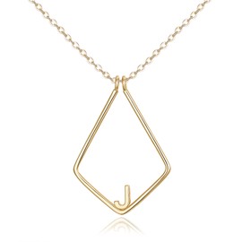 Clearine Ring Holder Necklace for Women Girls 925 Sterling Silver Letter Geometric Pendant Chain, Sterling Silver