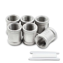 Bwintech 3 Pcs 1/4" Female to 1/4" Female BSP Thread Stainless Steel 304 Coupling Connector for Pipe Connecting Conversion