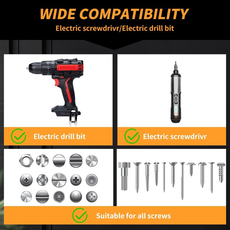 2Pcs Spring-loaded Screw Holder Bit,Scalable Screw Drive Guide Drill Bit
