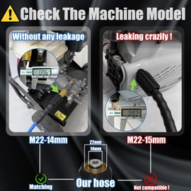 VIVIDWASH Kink Resistant 1/4" Pressure Washer Hose 100FT，3600PSI Power Washer Hose Replacement（M22-14mm）with 3/8" Quick Connect Adaptor for GreenWorks，Ryobi etc Household High-Pressure Washers