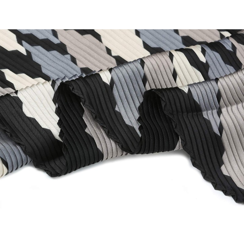 Allegra K Women's Pleated Scarf, Neckerchief, Checkered Pattern, Rhombus Shape,