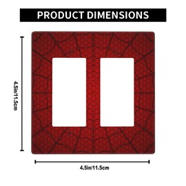 Pznen Red Spider Web Double Rocker Light Switch Covers Hero Theme Cool 2-Gang Wall Plate Decorator Device Mount Plug Cover Home Decorative Office