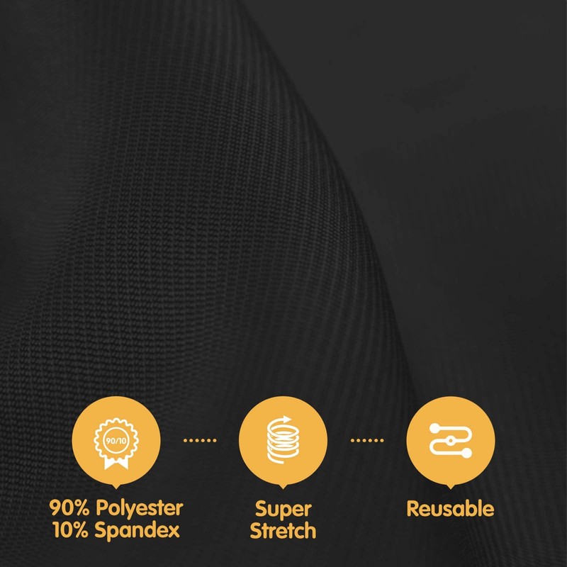 BRILLMAX BRILLMAX 6 Pack Black Fitted Spandex Table Covers -