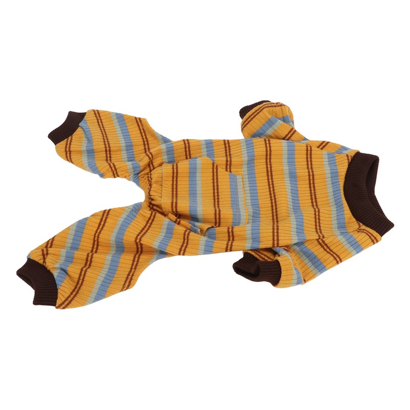 Striped Dog Pajamas Soft Stretchy Warm 4 Legged Puppy Jumpsuit