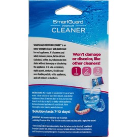 SmartGuard Premium Cleaner Crystals & Cleaning Case -(110 Cleanings)- Removes Stain, Plaque, & Bad Odor from Clear Braces, Dentures, Night Guards, Mouth Guard, & Retainers.