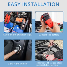 Lusperi Jumper Cables with Alligator Clips 8AWG Compatible with Mil-Waukee M18 18V Battery,for Jump Starting Tool Battery (1.3FT)