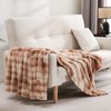Herside Faux Fur Throw Blanket for Couch,Coffee Tie-Dye Soft Throw